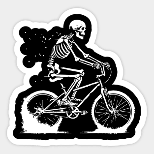 skeleton riding on the bicyckle Sticker